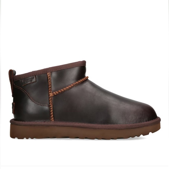 Ugg Classic Ultra Mini Leather Regen Boots in Dark Brown US 9 NWOB - Picture 1 of 14